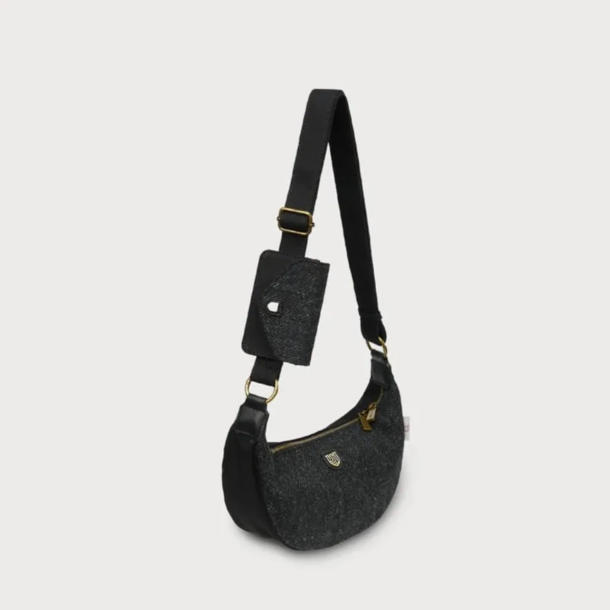 Islander The Luna Bag for Women Harris Tweed Crossbody With Detachable Card Wallet