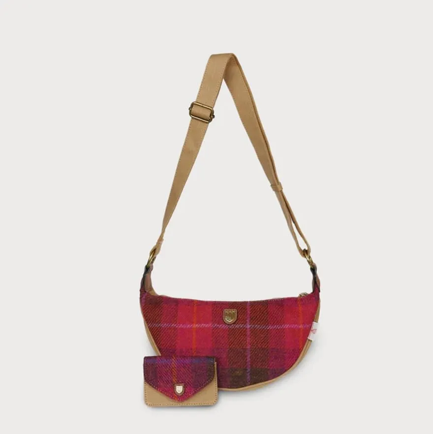 Islander The Luna Bag for Women Harris Tweed Crossbody With Detachable Card Wallet