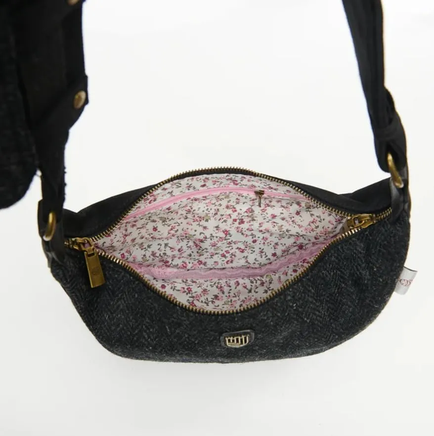 Islander The Luna Bag for Women Harris Tweed Crossbody With Detachable Card Wallet
