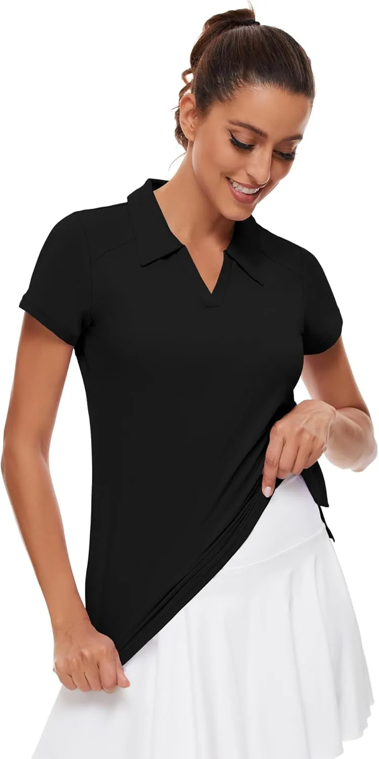 Ivicoer Womens Golf Shirt Polo Short Sleeve,Sleeveless,Long Sleeve Tennis Collared Top Athletic Clothes for Ladies