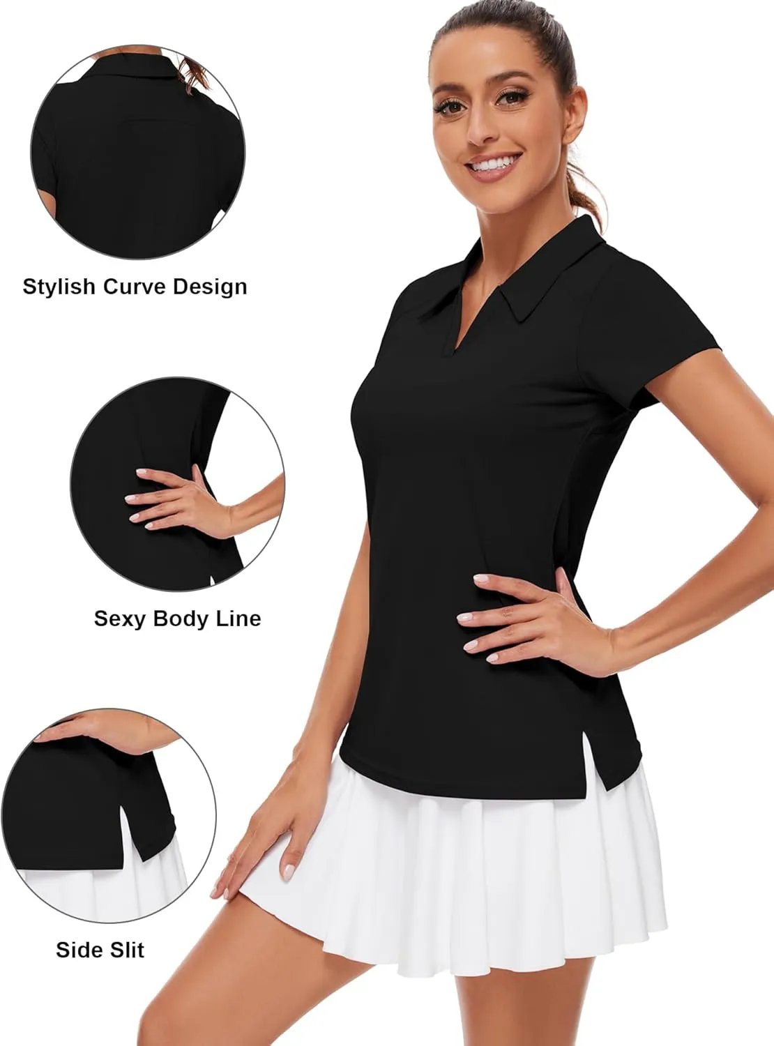 Ivicoer Womens Golf Shirt Polo Short Sleeve,Sleeveless,Long Sleeve Tennis Collared Top Athletic Clothes for Ladies