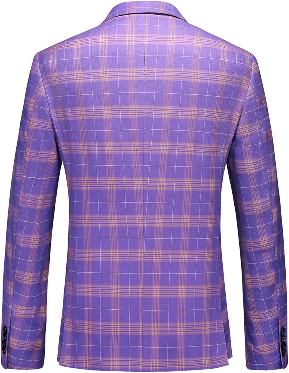 Iynnijoy Men's Plaid Blazer Casual Sports Coat Slim Fit Plaid Suit Jackets for Party Wedding