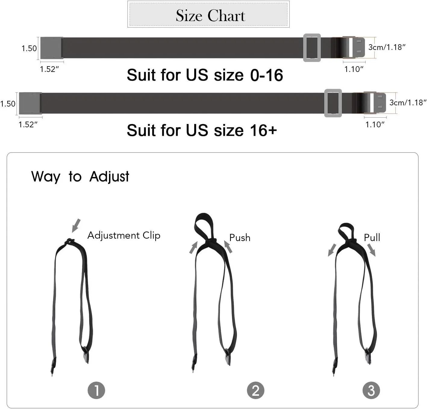 JASGOOD No Show Women Stretch Belt Invisible Elastic Web Strap Belt with Flat Buckle for Jeans Pants Dresses