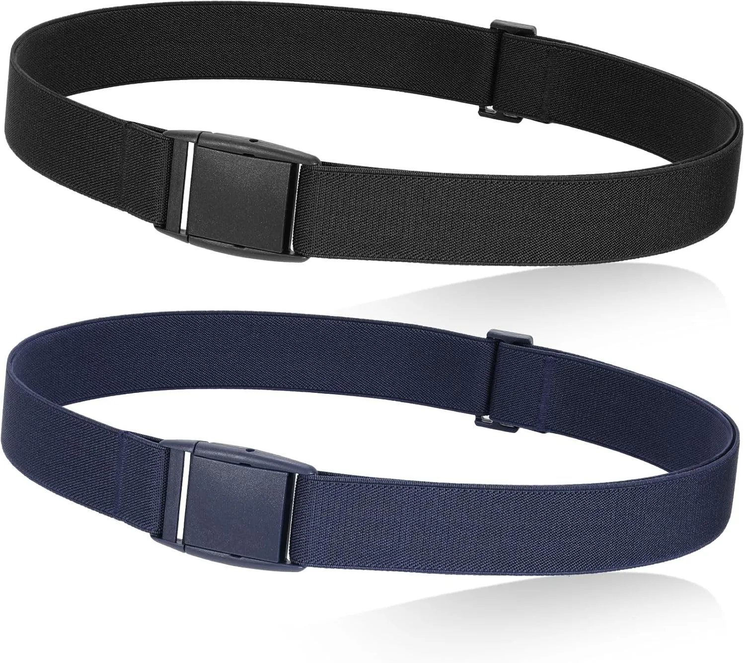 JASGOOD No Show Women Stretch Belt Invisible Elastic Web Strap Belt with Flat Buckle for Jeans Pants Dresses