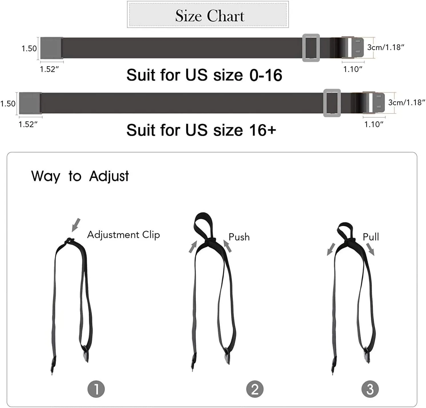 JASGOOD No Show Women Stretch Belt Invisible Elastic Web Strap Belt with Flat Buckle for Jeans Pants Dresses