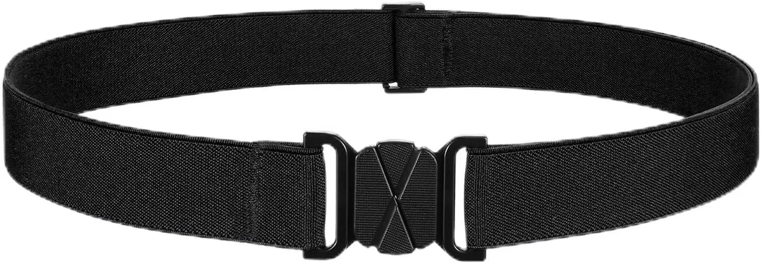 JASGOOD Women No Show Stretch Belt Flat Buckle Elastic Web Belt for Jeans Pants Dresses