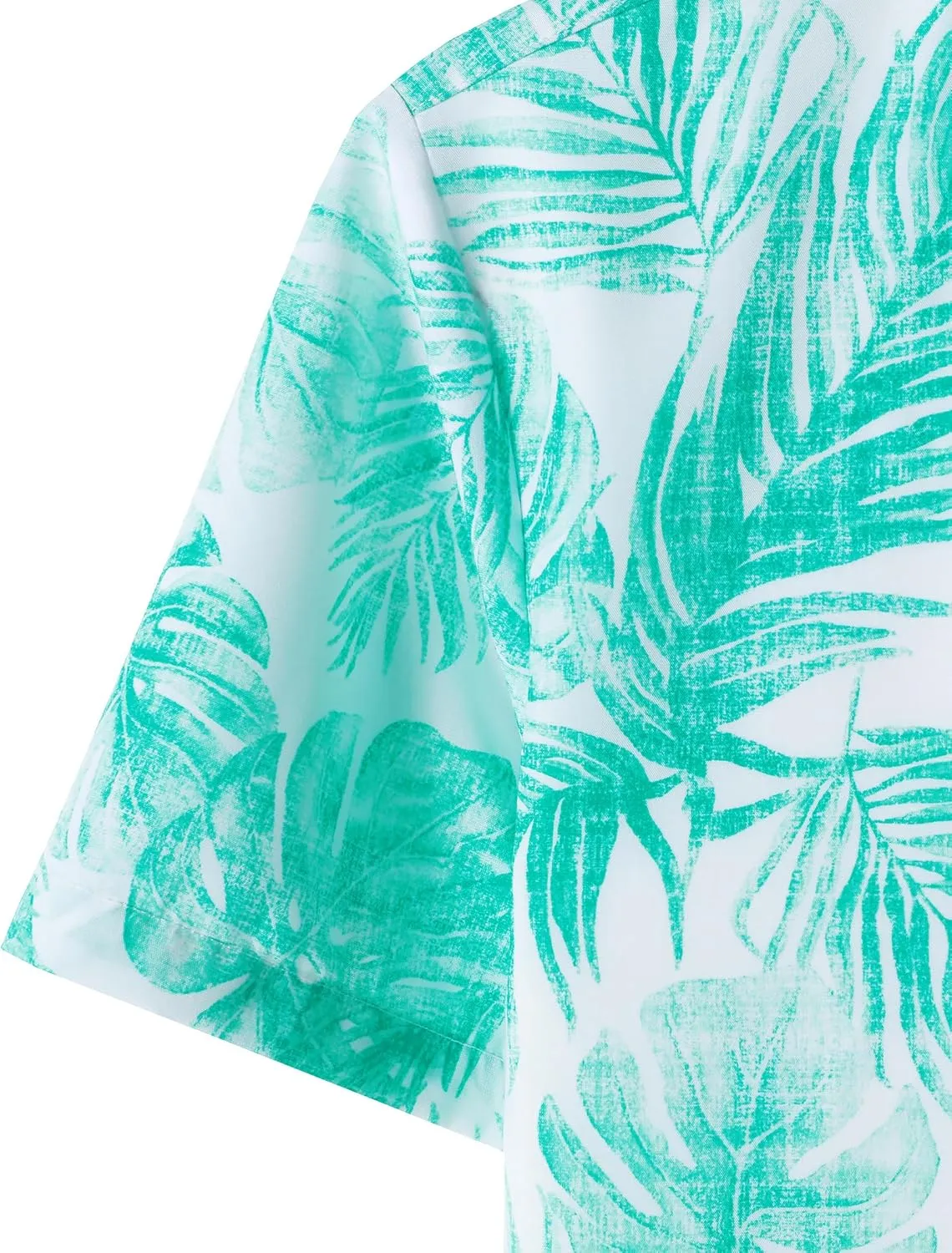 JOGAL Mens Floral Hawaiian Shirt Front Pocket Casual Aloha Shirts