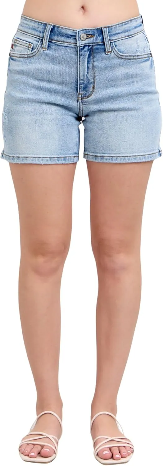 Judy Blue Mid Rise Vintage Wash Dad Shorts