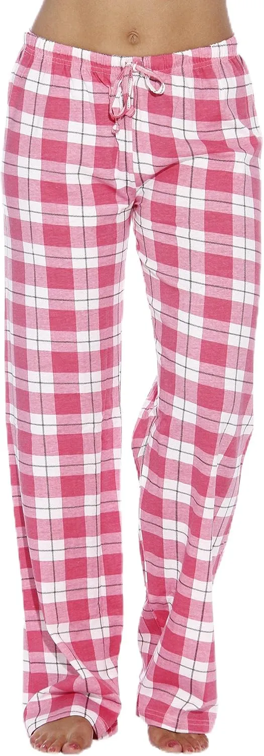 Just Love 100% Cotton Jersey Women Plaid Pajama Pants Sleepwear