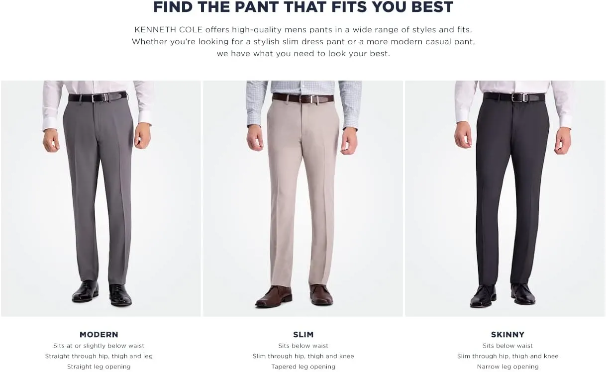 Kenneth Cole REACTION Men's Fashion Patterned Slim Fit Dress Pant