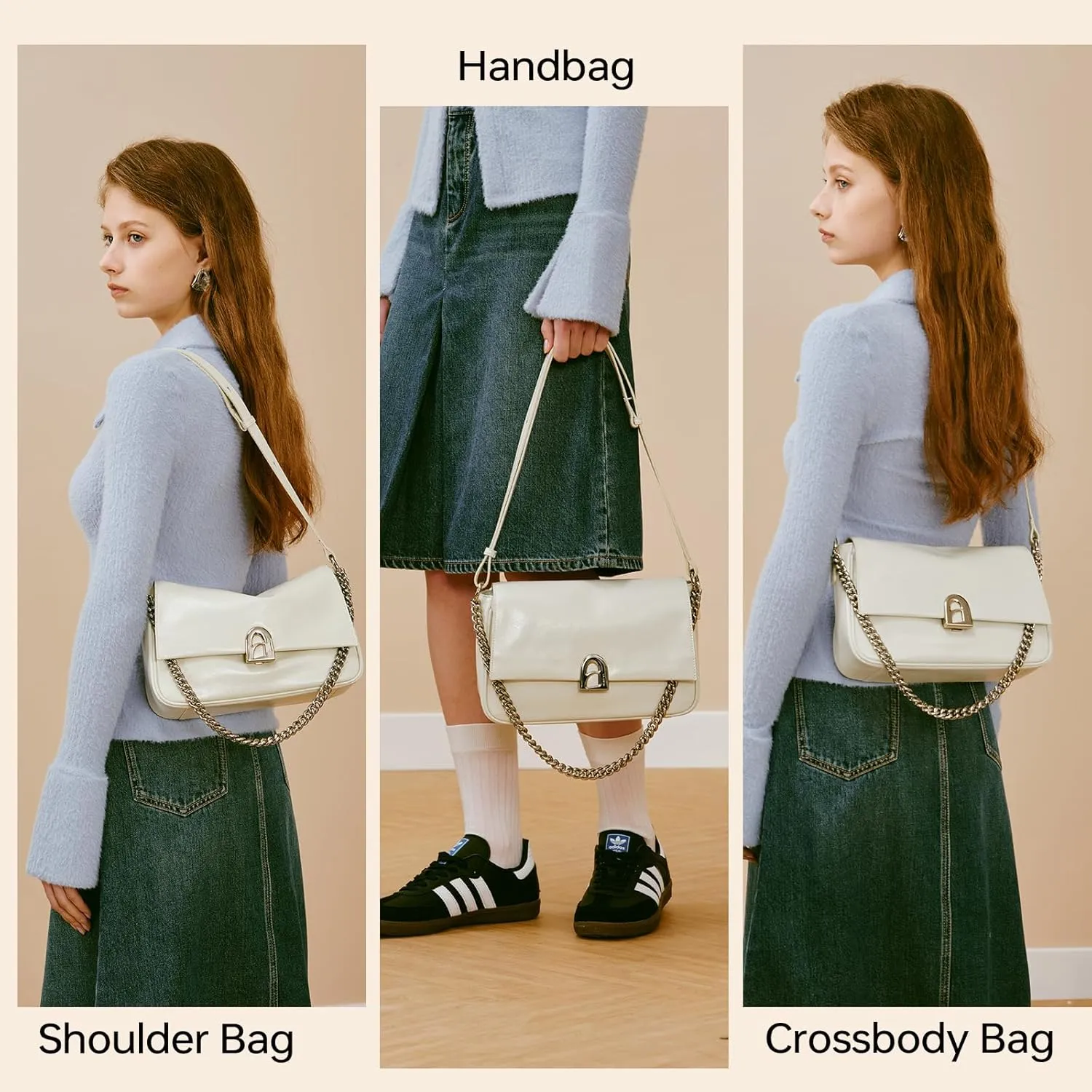 LA FESTIN Leather Crossbody Purse for Women Small Shoulder Bag with Adjustable Strap Trendy Designer Purses and Handbags
