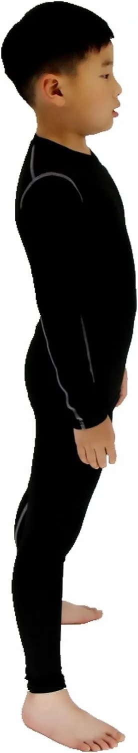 LANBAOSI Boys & Girls Long Sleeve Compression Shirts and Pant 2 Pcs Set