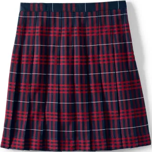 Lands' End School Uniform Girls Plaid Pleated Skirt Below The Knee
