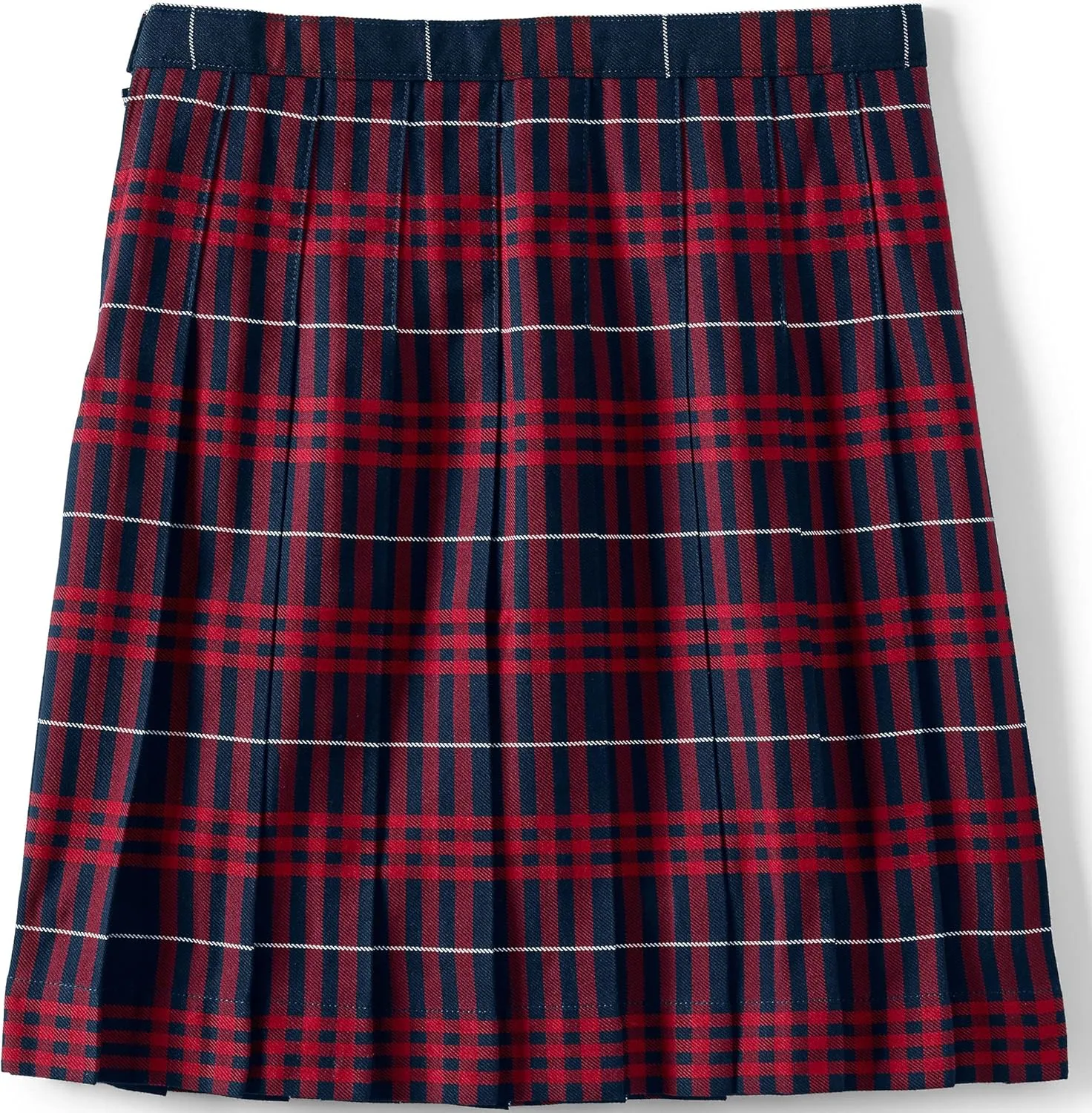 Lands' End School Uniform Girls Plaid Pleated Skirt Below The Knee
