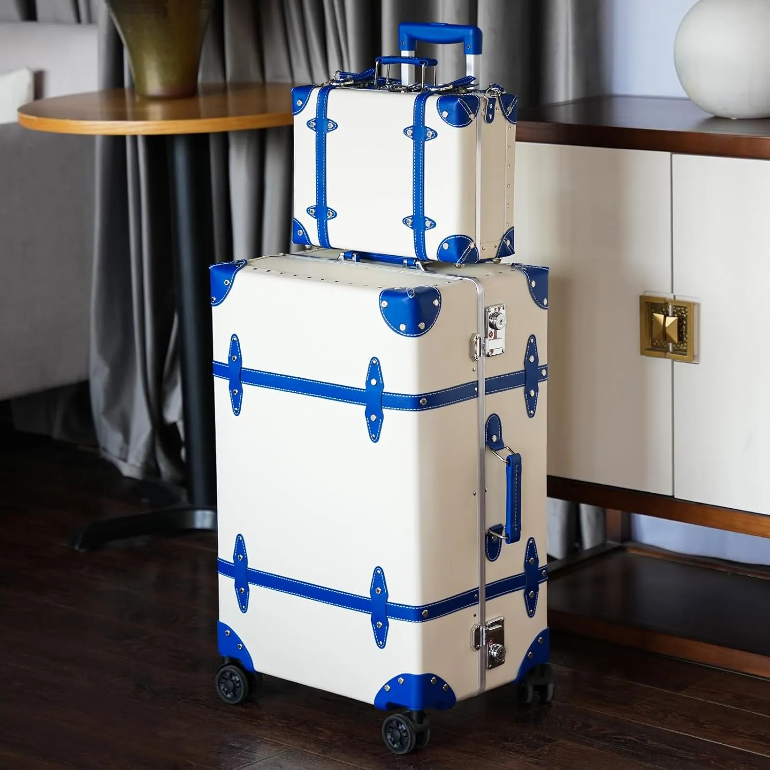 Large Capacity Hardside Suitcase Set with TSA Lock,Luxury Vintage Style Maletas De Viaje, for Men And Women Carry On Luggage Set