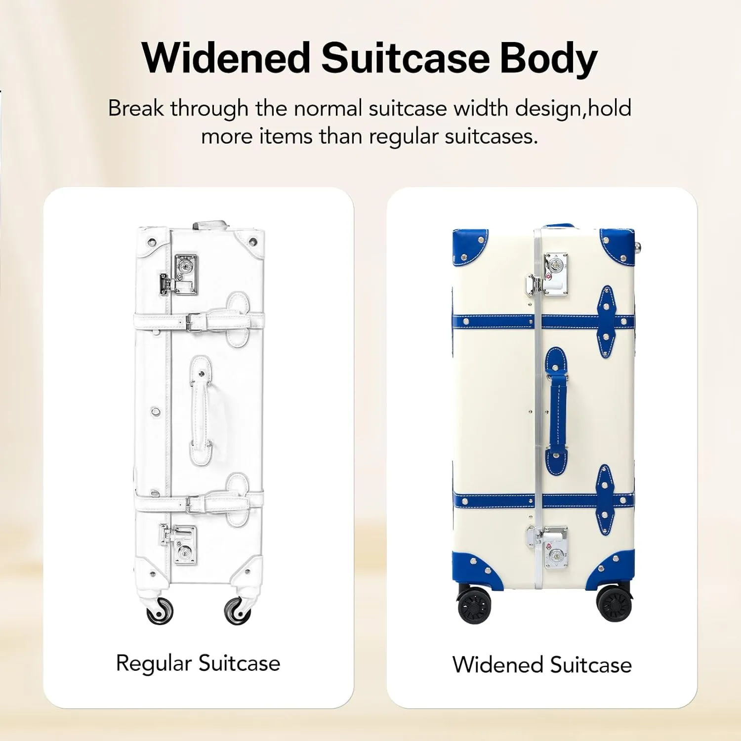 Large Capacity Hardside Suitcase Set with TSA Lock,Luxury Vintage Style Maletas De Viaje, for Men And Women Carry On Luggage Set