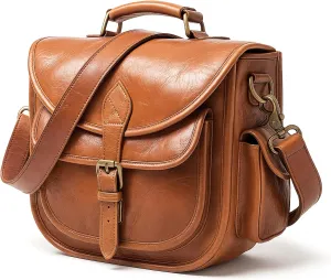 Leather Camera Bag for Women, Photography Shoulder Vintage Bag, Protective Travel Camera Case for DSLR