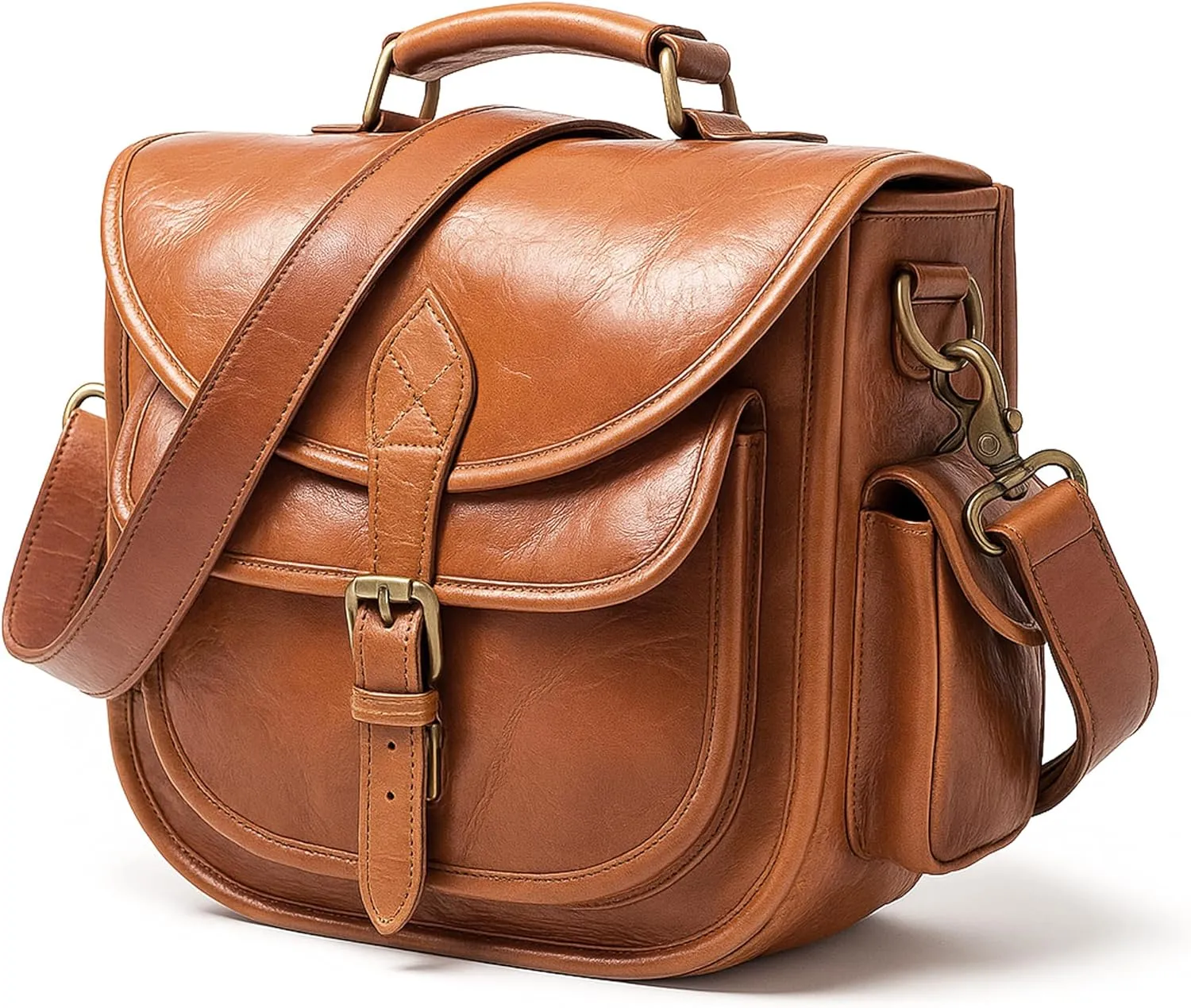 Leather Camera Bag for Women, Photography Shoulder Vintage Bag, Protective Travel Camera Case for DSLR
