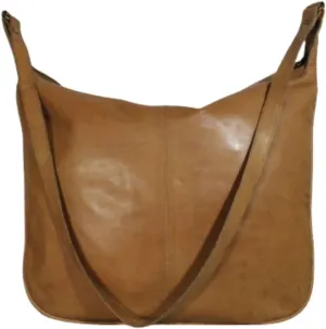Leather Hobo Shoulder Bag for Women, Tan, Casual Crossbody Purse