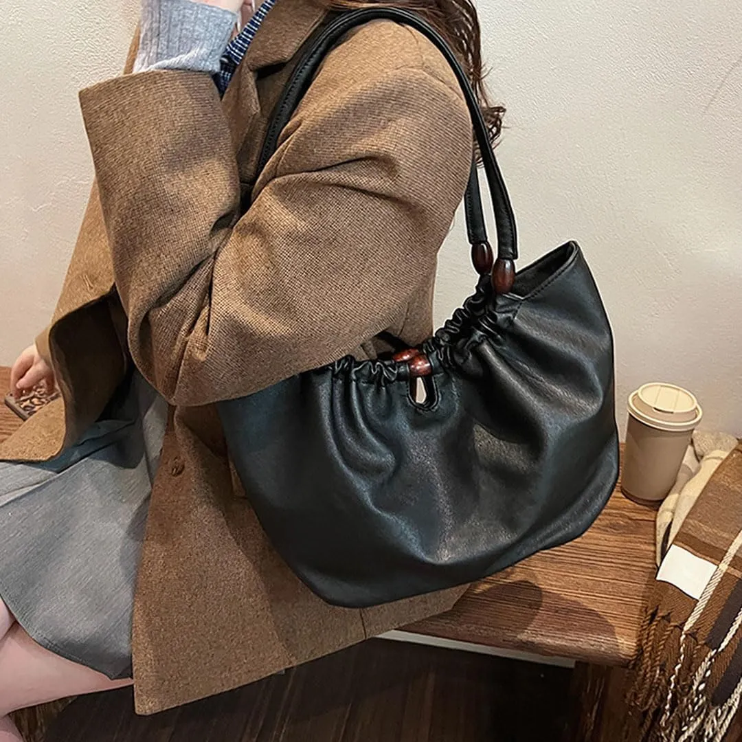 Leather Tote Bag for Women Handbag Soft Slouchy Hobo Bag Shoulder Purses Bucket Bag Trendy Satchel Bag Work Bag