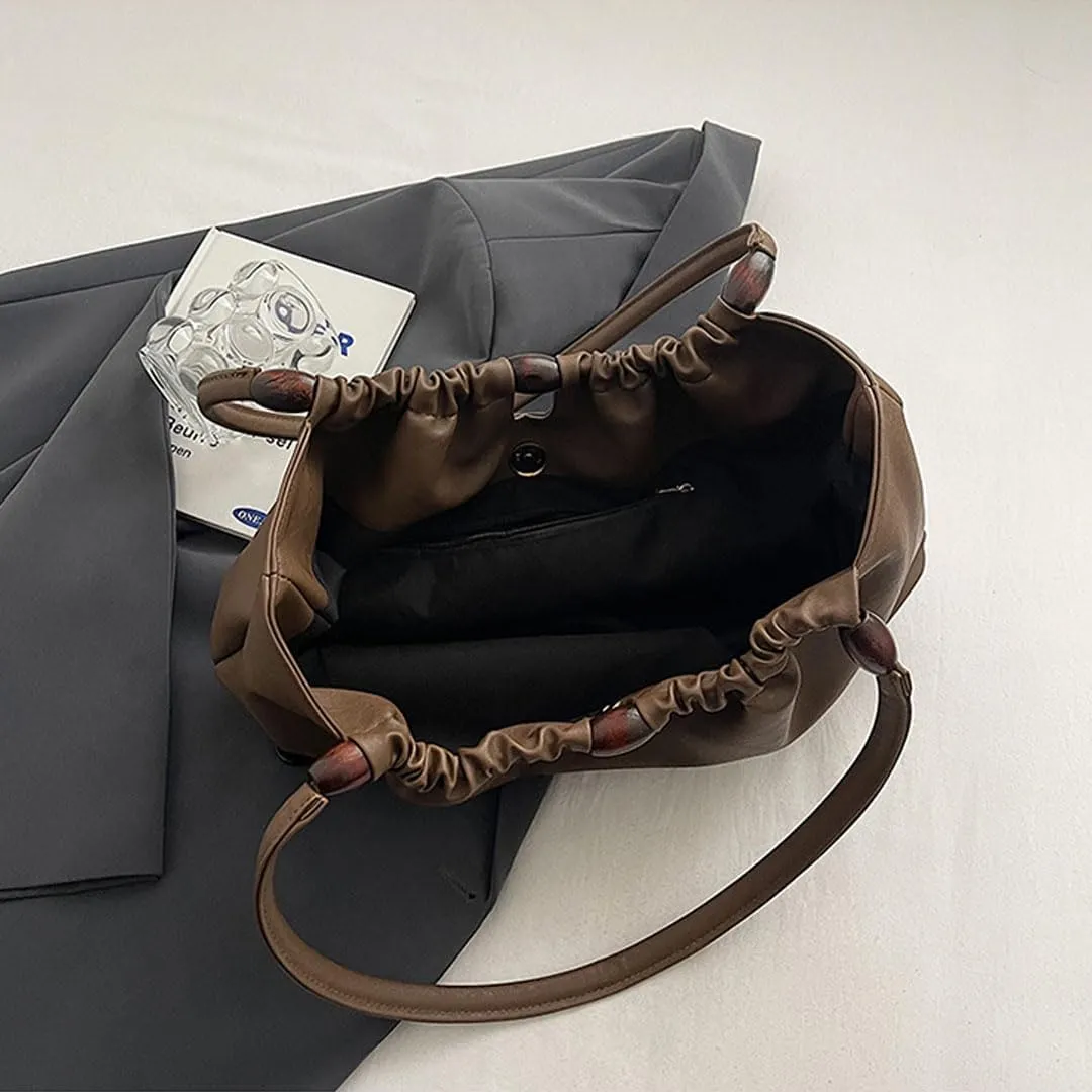Leather Tote Bag for Women Handbag Soft Slouchy Hobo Bag Shoulder Purses Bucket Bag Trendy Satchel Bag Work Bag