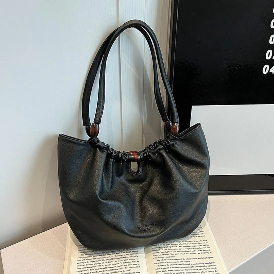 Leather Tote Bag for Women Handbag Soft Slouchy Hobo Bag Shoulder Purses Bucket Bag Trendy Satchel Bag Work Bag