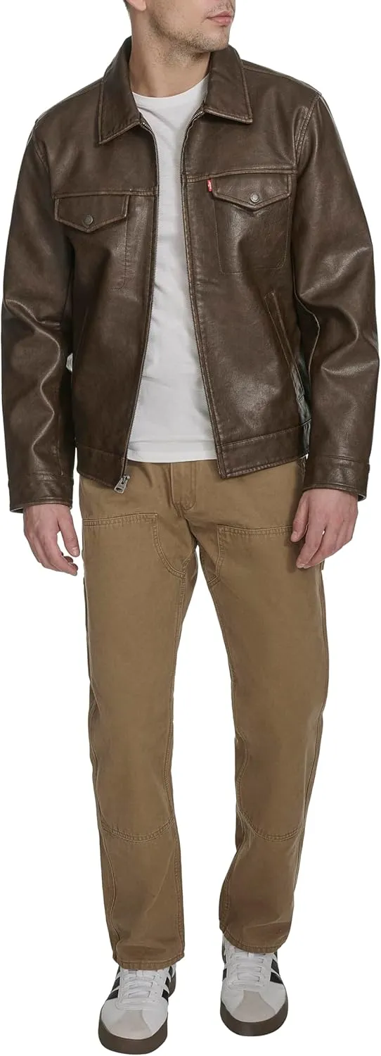 Levi's Men's Faux Leather Modern Trucker Jacket