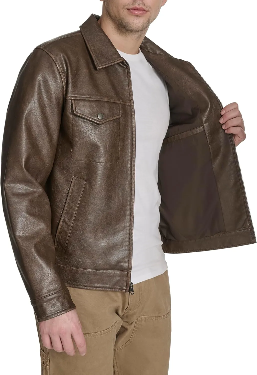Levi's Men's Faux Leather Modern Trucker Jacket