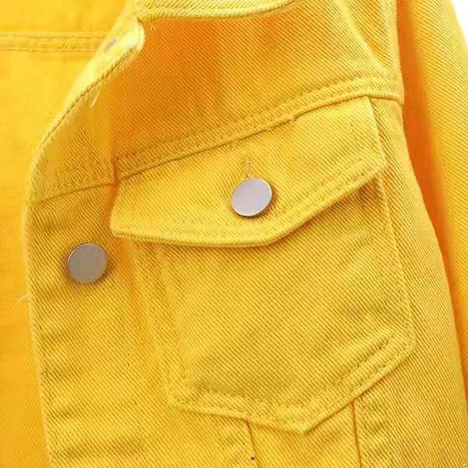 Linjinx Women's Turn-down Collar 3/4 Sleeve Denim Jacket Casual Jean Jacket Trucker Coats Tops