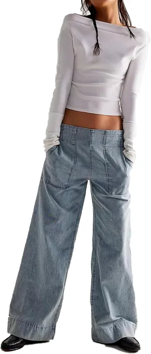 Lisskolo Women's Wide Leg Denim Pants Casual Baggy Cropped Barrel Jeans Mid Waist Loose Fit Harem Pants