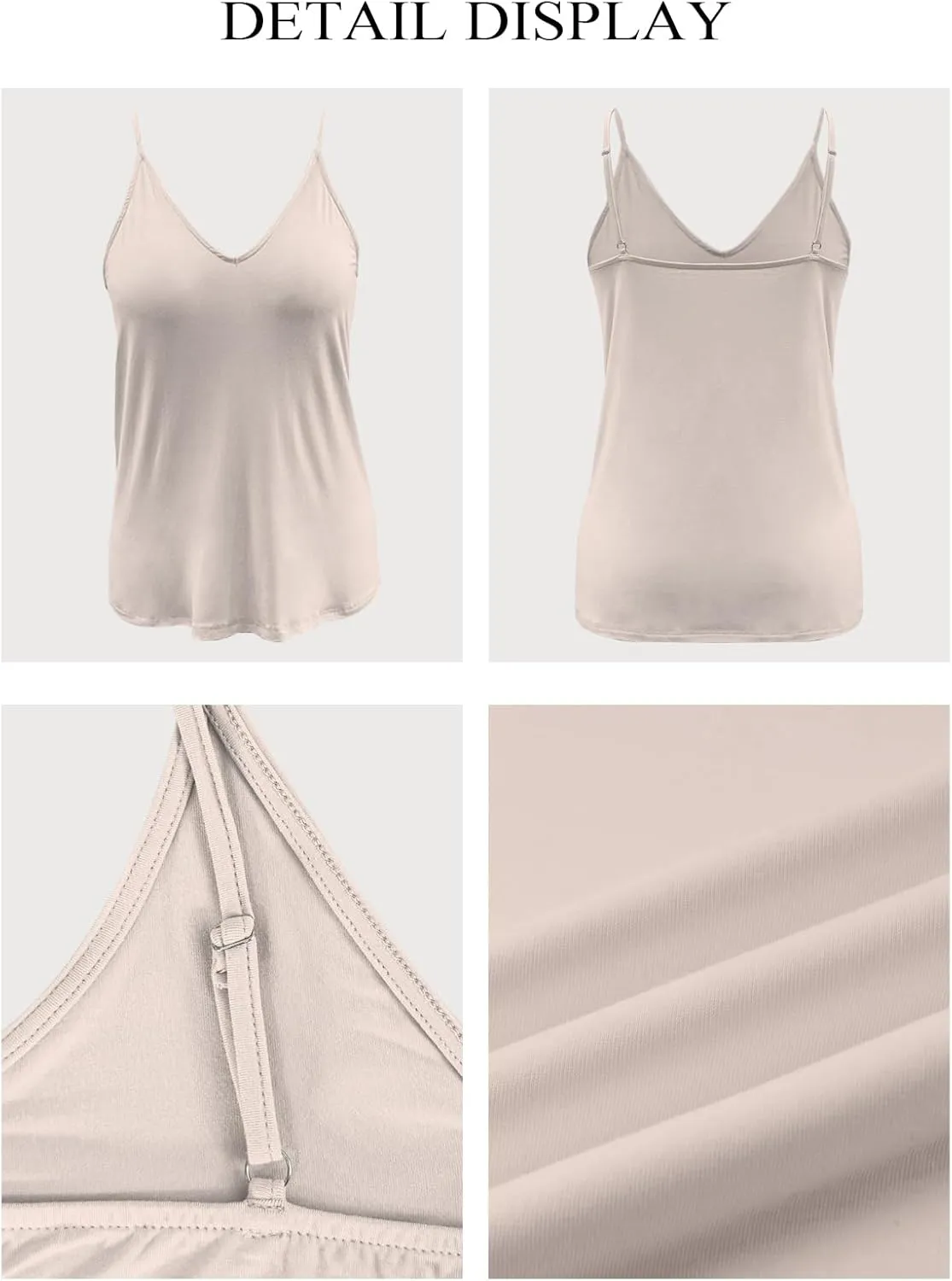 LOLONG V Neck Tank Tops for Women Summer Sexy Spaghetti Strap Sleeveless Shirts