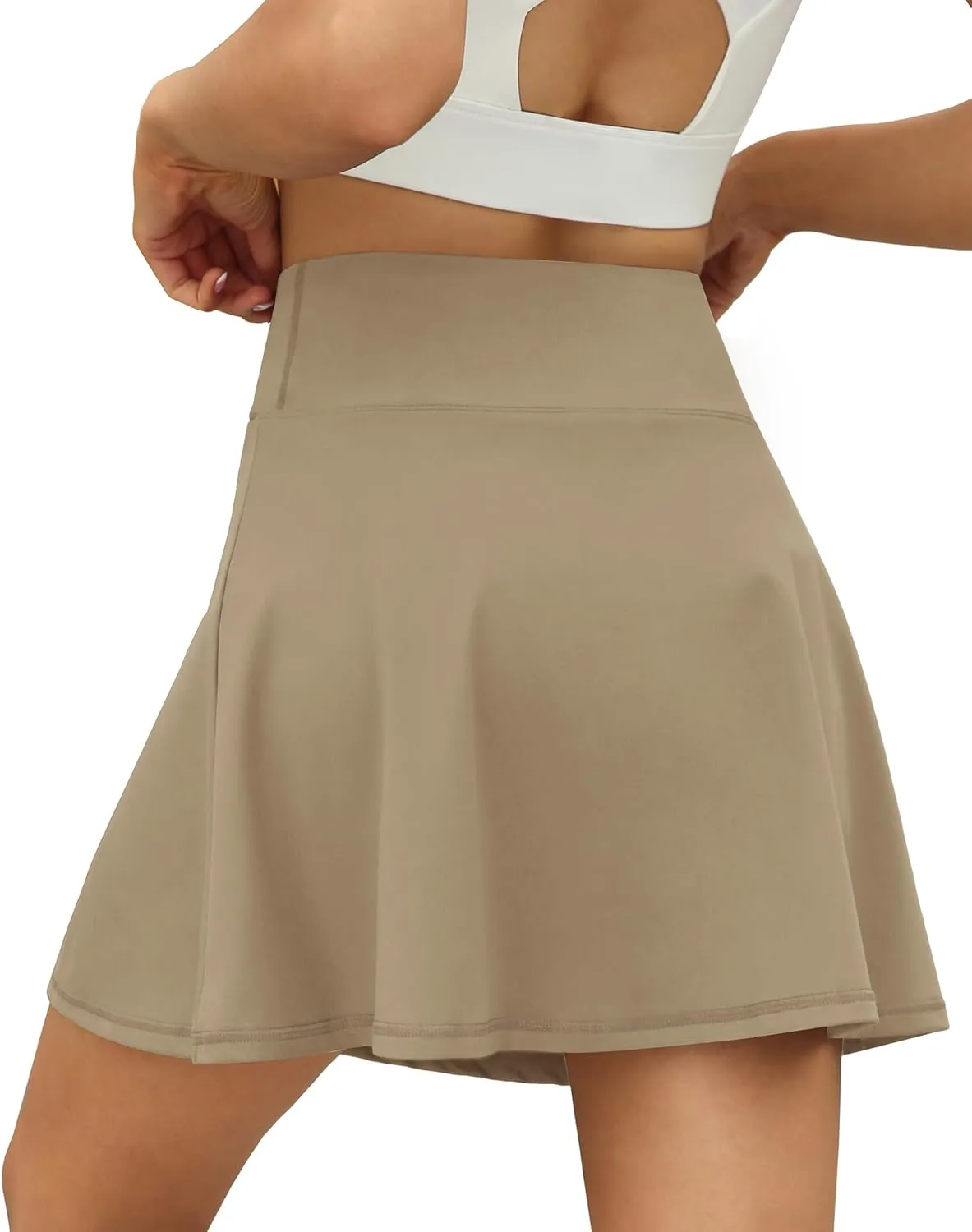 LouKeith Tennis Skirts for Women Pleated Crossover High Waisted Athletic Workout Golf Skorts Skirts with Shorts Pocket