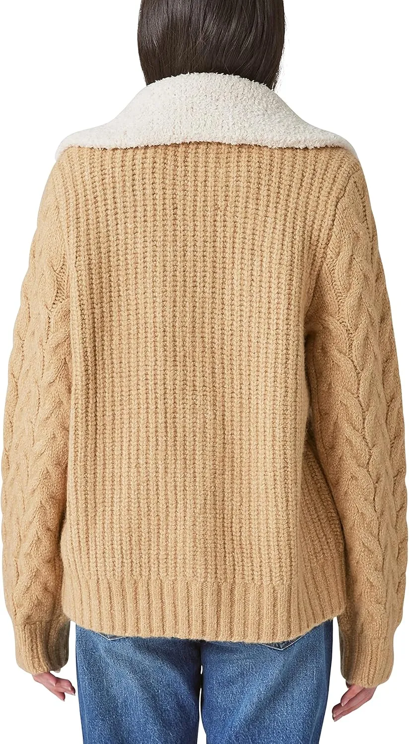 Lucky Brand Women's Cable Collared Cardigan
