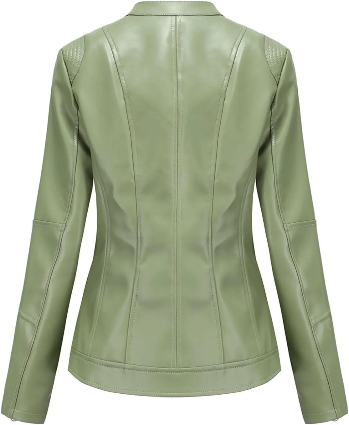 Lu's Chic Women's Fall Leather Jacket Motorcycle Jacket Faux Leather Warm Spring Zip Up Vintage Motorcycle Jacket