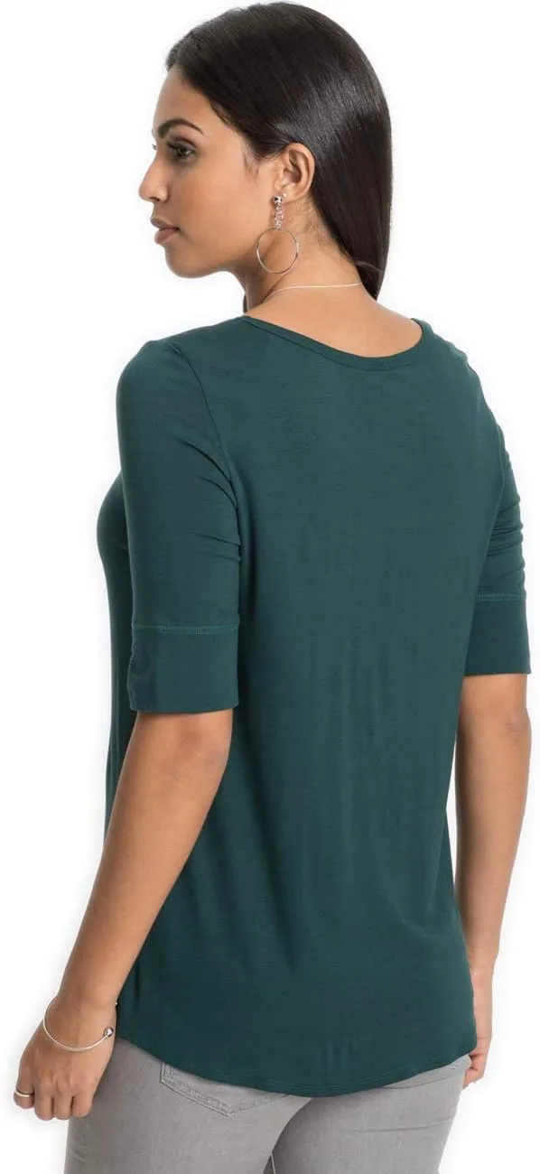 LUSMAY Womens Crew Neck Loose Fitting Tunic Shirts Cotton Casual Tops