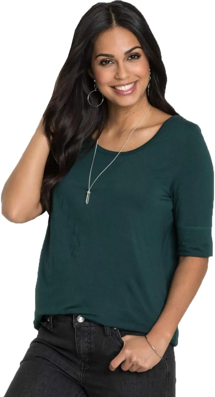 LUSMAY Womens Crew Neck Loose Fitting Tunic Shirts Cotton Casual Tops