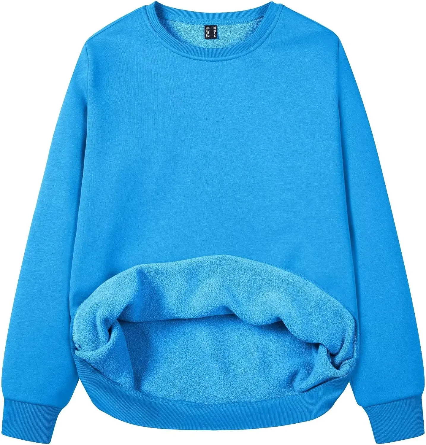 MAGCOMSEN Women's Fleece Lined Sweatshirt Crewneck Cotton Pullover Fall Casual Long Sleeve Warm Tops
