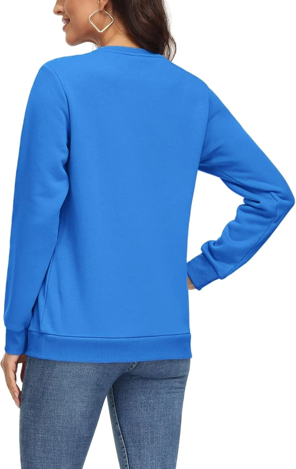 MAGCOMSEN Women's Fleece Lined Sweatshirt Crewneck Cotton Pullover Fall Casual Long Sleeve Warm Tops