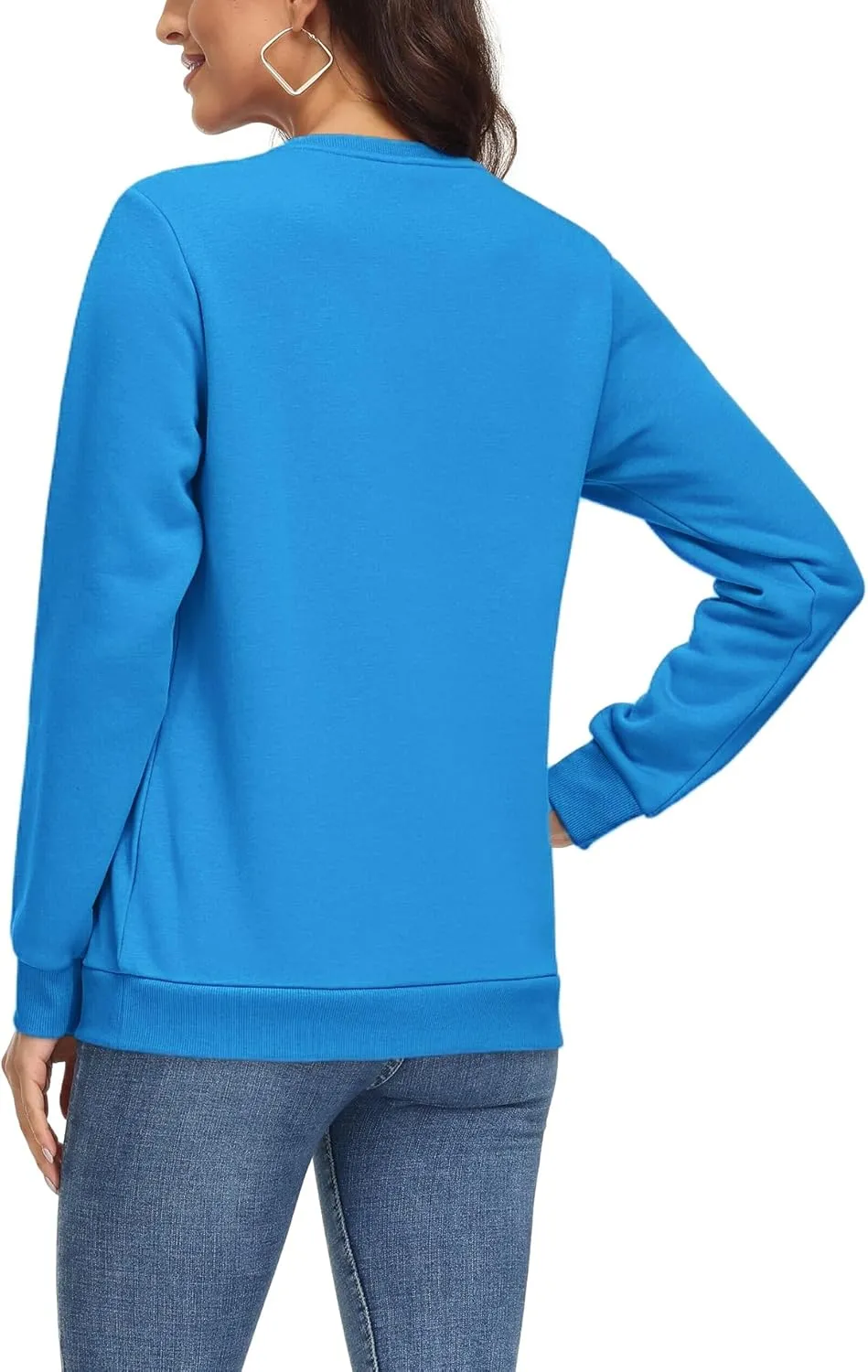 MAGCOMSEN Women's Fleece Lined Sweatshirt Crewneck Cotton Pullover Fall Casual Long Sleeve Warm Tops