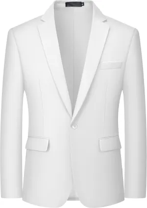 MAGE MALE Men's One Button Blazer Casual Solid Color Suit Jacket Slim Fit Lightweight Sport Coats Blazers