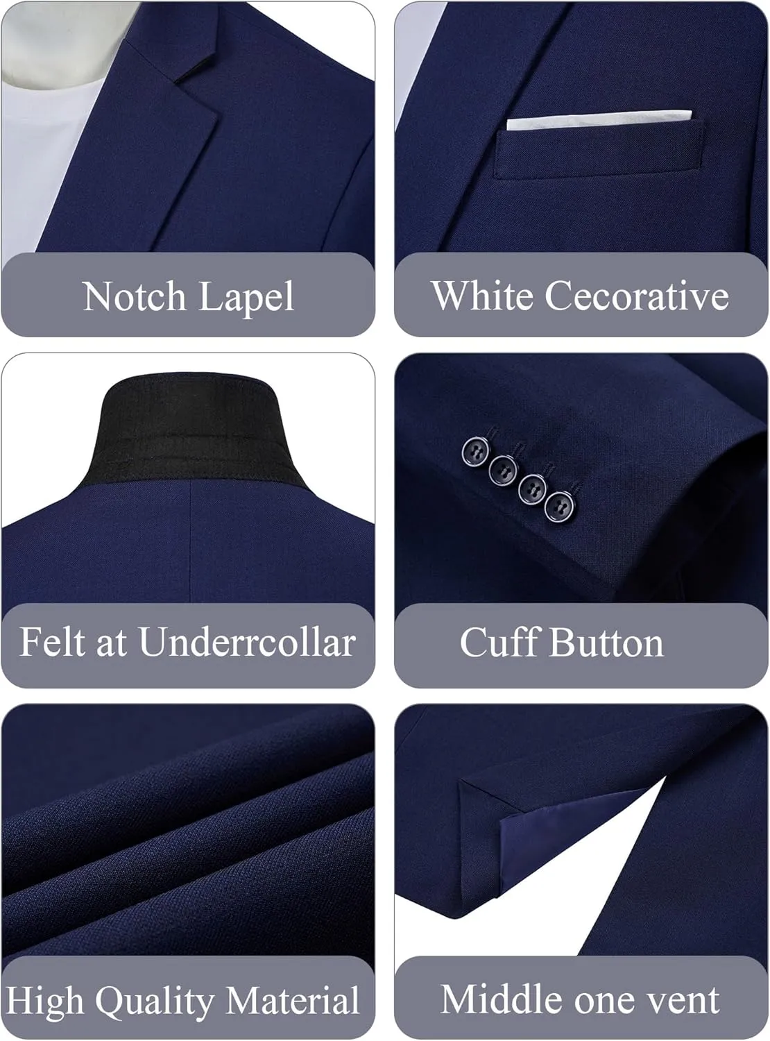 MAGE MALE Men's One Button Blazer Lightweight Casual Sport Coats Solid Color Suit Jacket