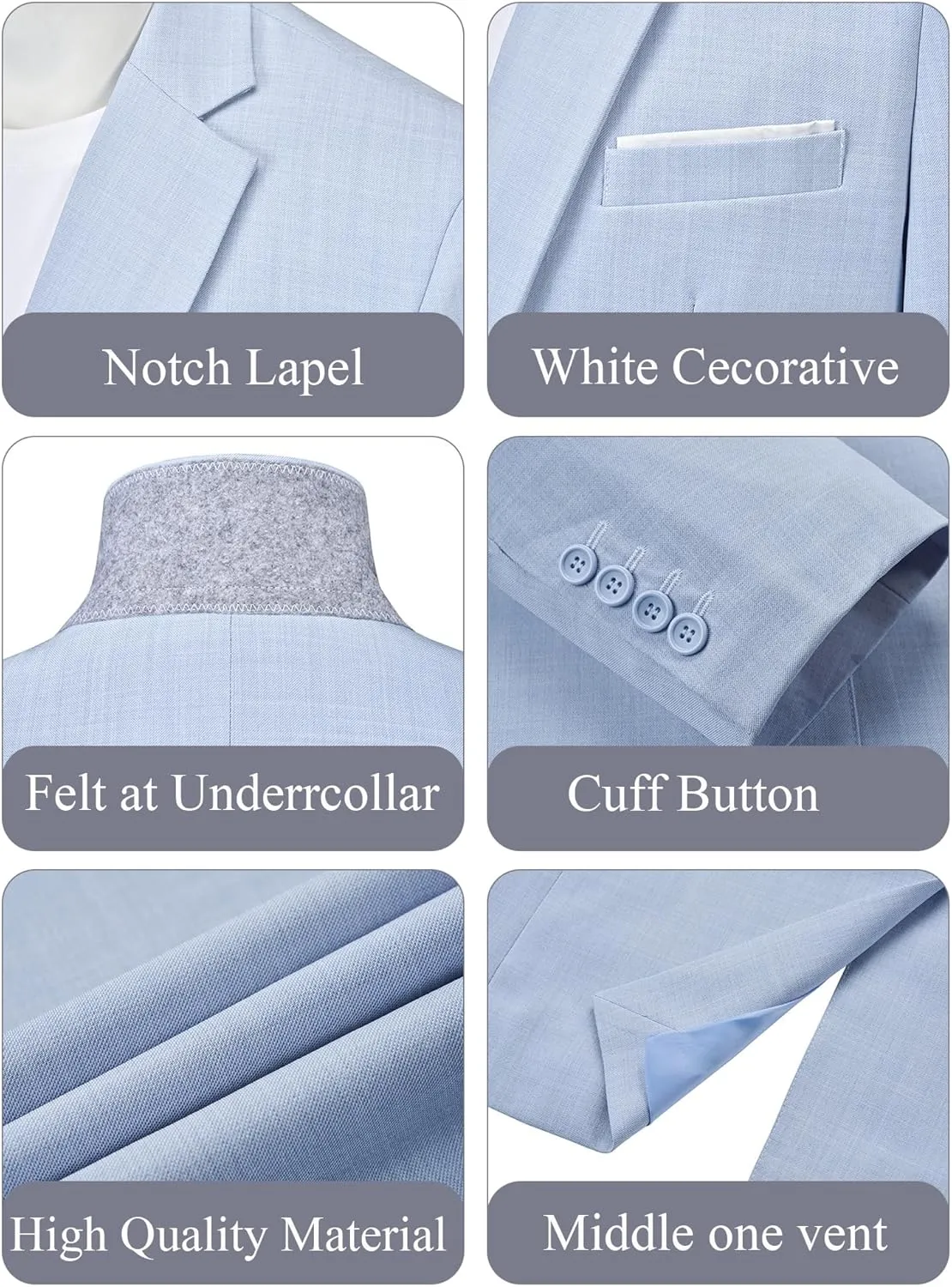 MAGE MALE Men's One Button Blazer Lightweight Casual Sport Coats Solid Color Suit Jacket