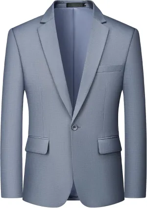 MAGE MALE Men's One Button Suit Jacket Elegant Solid Color Blazers Slim Fit Lightweight Sport Coats Blazer