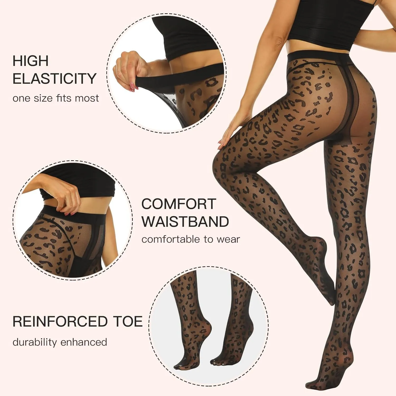 MANZI Patterned Tights Sheer Pantyhose for Women 20 Denier Stockings