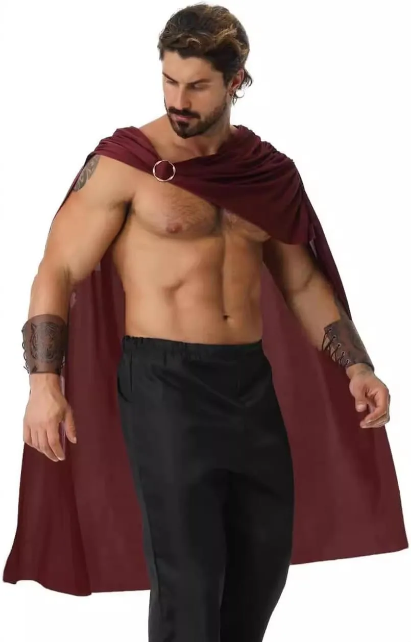 Medieval Men's Cloak Renaissance Cloak Gladiator Shawl,Halloween Cape Costume