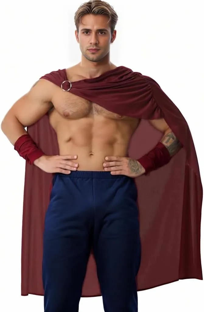 Medieval Men's Cloak Renaissance Cloak Gladiator Shawl,Halloween Cape Costume