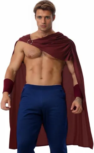 Medieval Men's Cloak Renaissance Cloak Gladiator Shawl,Halloween Cape Costume