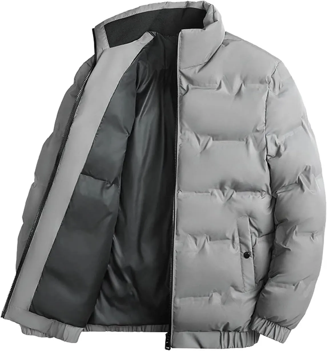 Men Warm jacketr Winter Outwear Coats Solid Stand Collar Male Windbreak Cotton Padded jacketr