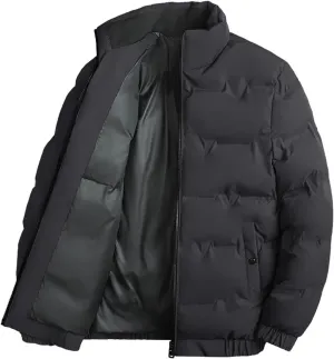 Men Warm jacketr Winter Outwear Coats Solid Stand Collar Male Windbreak Cotton Padded jacketr
