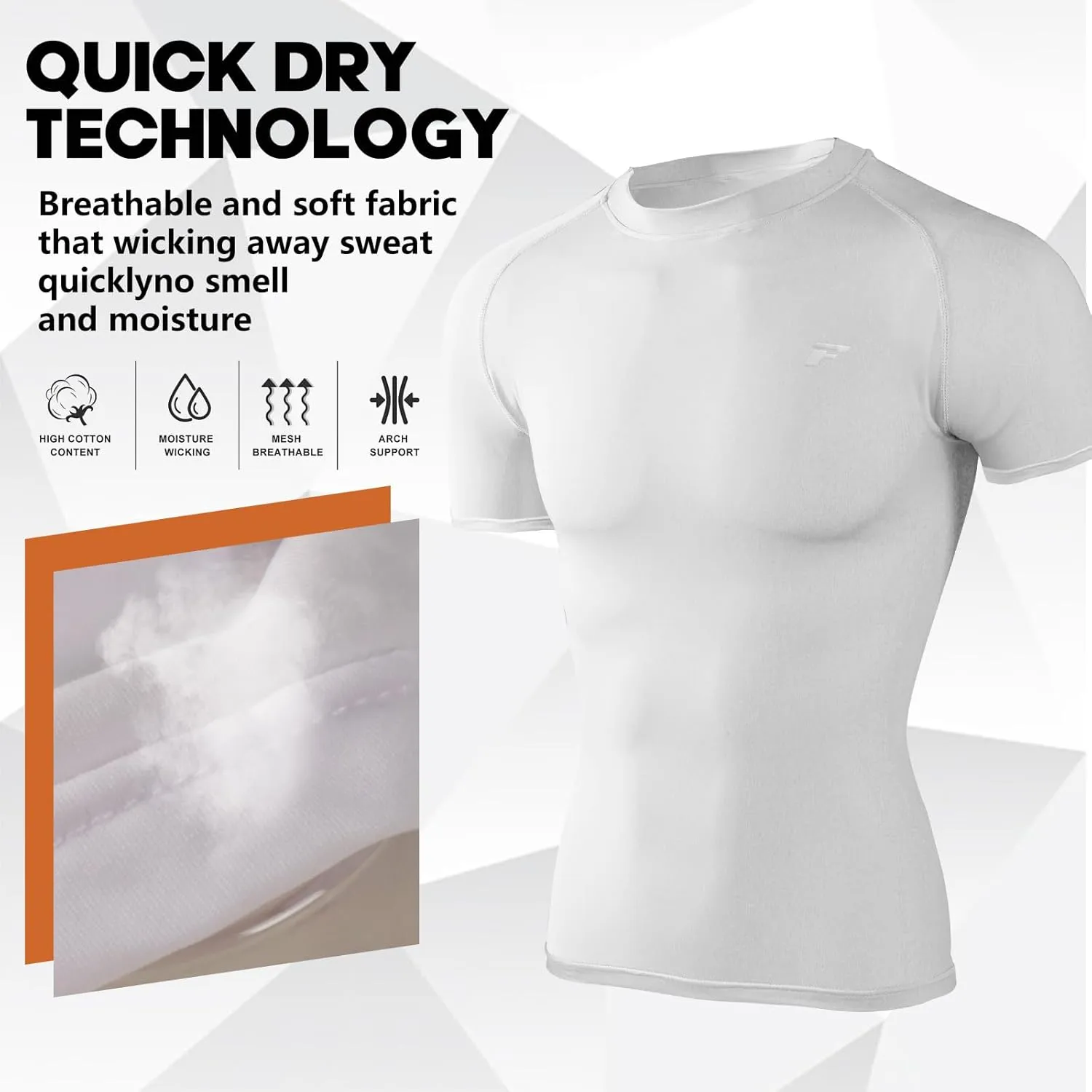 Mens 2-Pack Short-Sleeve Cooling Shirts with UPF 50  UV Sun Protection, Quick Dry for Fitness & Running
